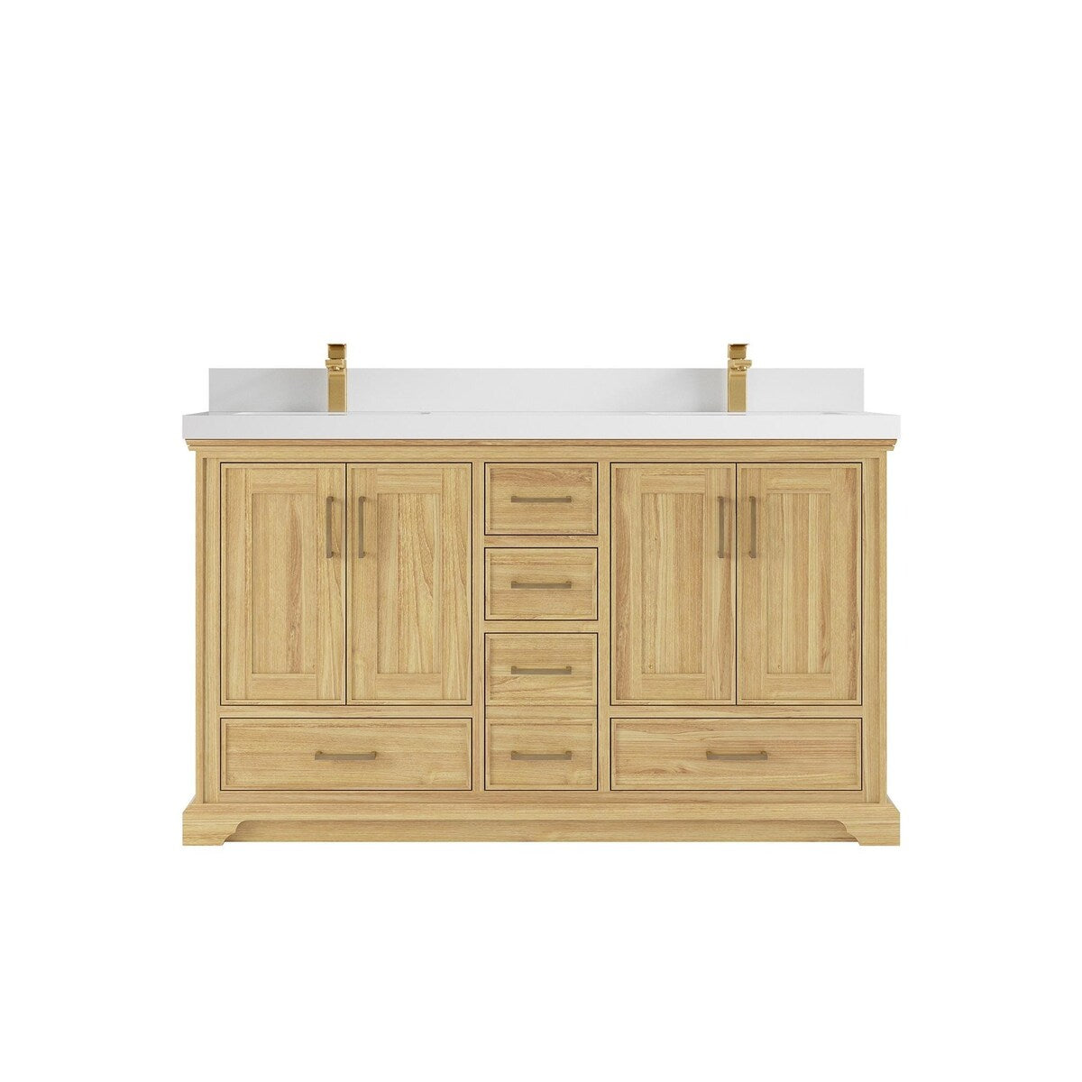 Willow Collections 60 in. W x 22 in. D Charlotte Teak Double Sink Bathroom Solid Teak Vanity with Countertop