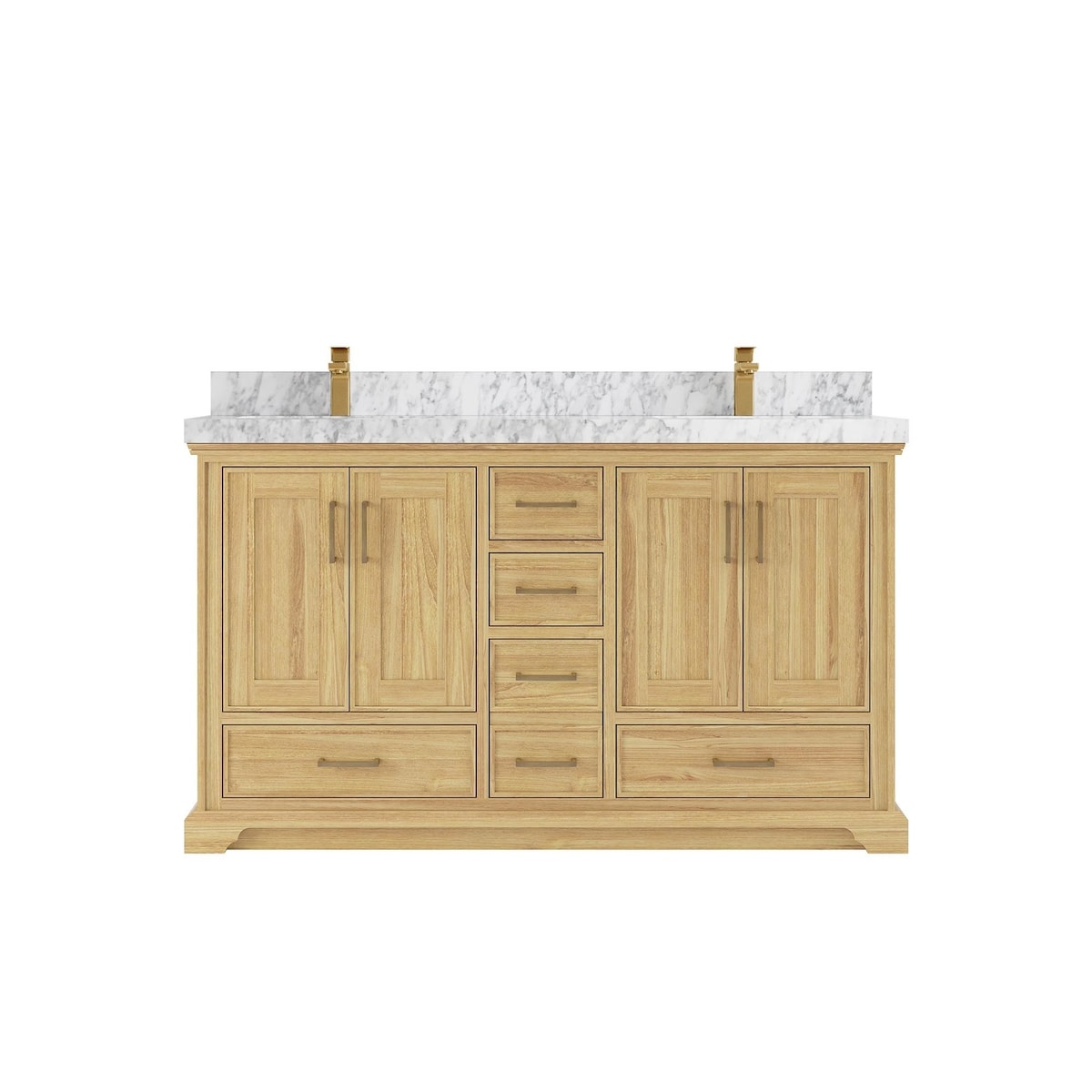 Willow Collections 60 in. W x 22 in. D Charlotte Teak Double Sink Bathroom Solid Teak Vanity with Countertop