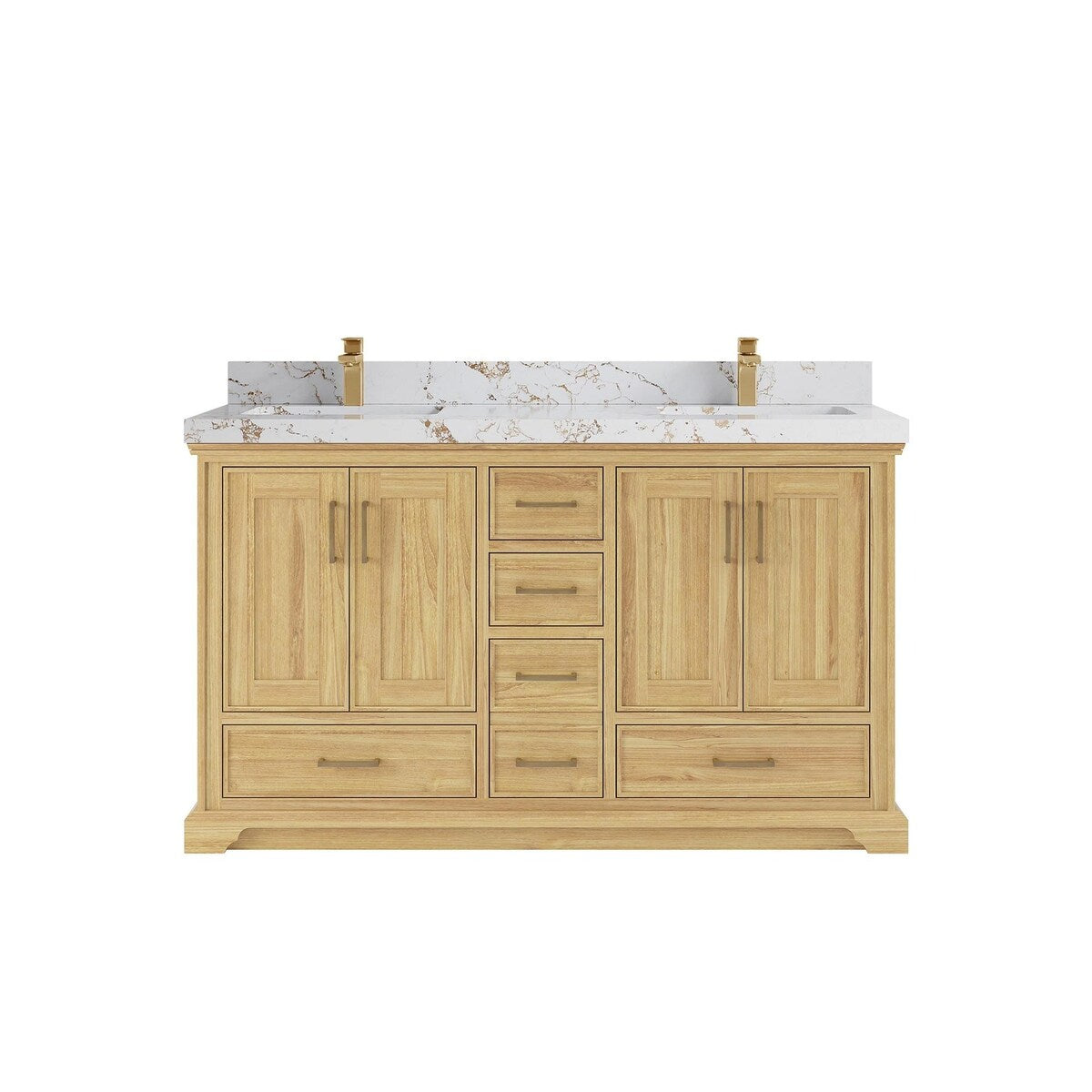 Willow Collections 60 in. W x 22 in. D Charlotte Teak Double Sink Bathroom Solid Teak Vanity with Countertop