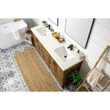 Willow Collections 60 in. W x 22 in. D Charlotte Teak Double Sink Bathroom Solid Teak Vanity with Countertop
