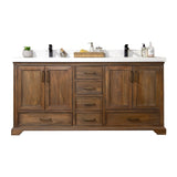 Willow Collections 60 in. W x 22 in. D Charlotte Teak Double Sink Bathroom Solid Teak Vanity with Countertop