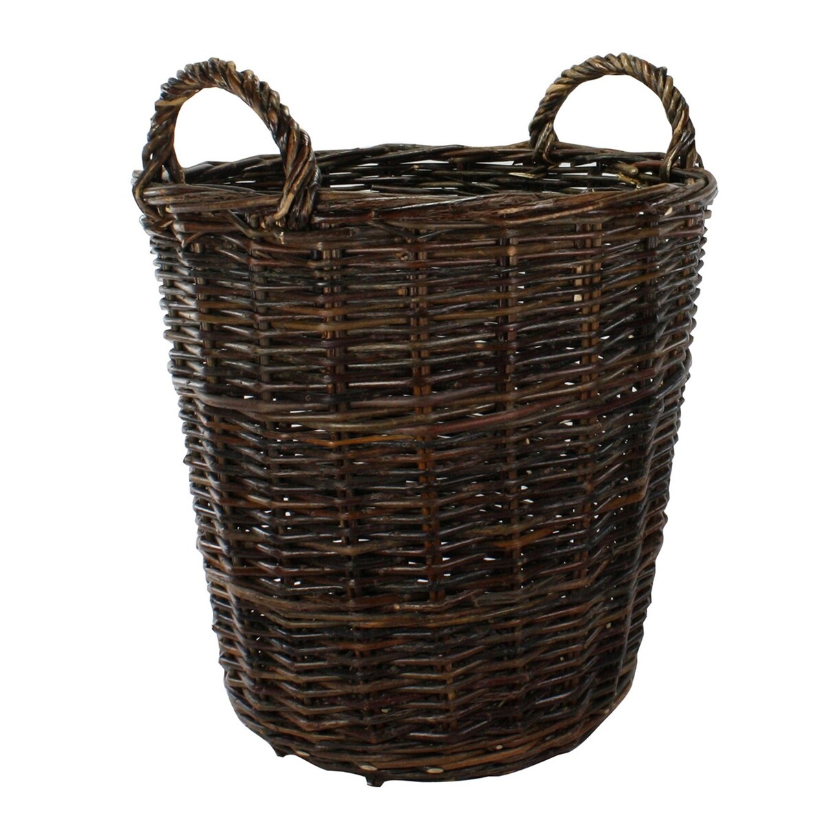 Willow Handwoven Basket with Curved Handles, Set of 2, Brown