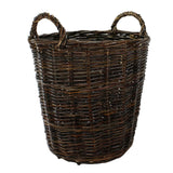 Willow Handwoven Basket with Curved Handles, Set of 2, Brown