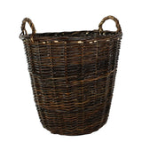 Willow Handwoven Basket with Curved Handles, Set of 2, Brown