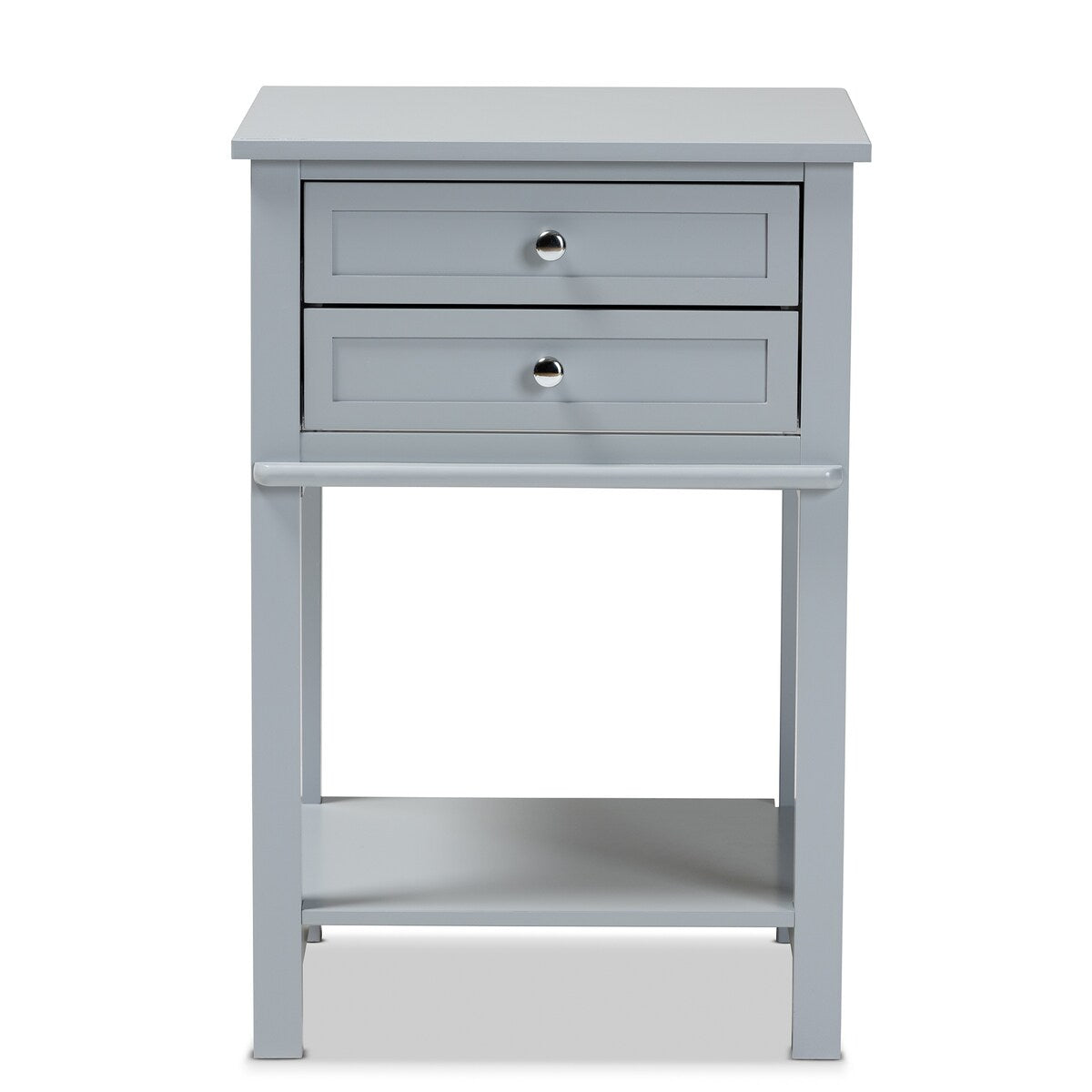 Willow Modern Transitional Light Grey Finished 2-Drawer Wood Nightstand