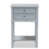 Willow Modern Transitional Light Grey Finished 2-Drawer Wood Nightstand
