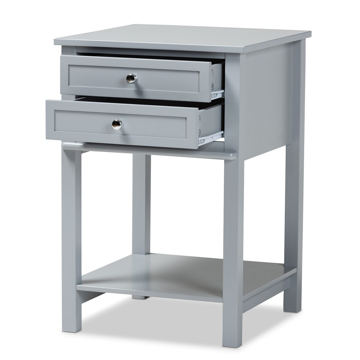 Willow Modern Transitional Light Grey Finished 2-Drawer Wood Nightstand