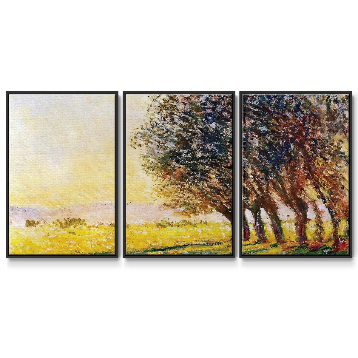 Willows at Sunset, 1889 - Multi Piece Framed Canvas