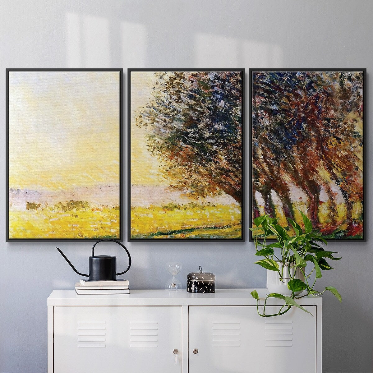 Willows at Sunset, 1889 - Multi Piece Framed Canvas