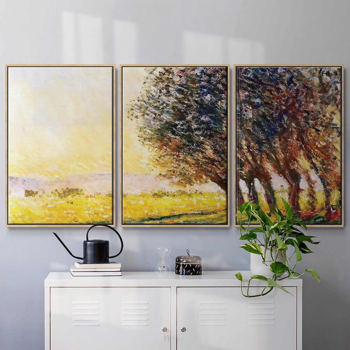 Willows at Sunset, 1889 - Multi Piece Framed Canvas