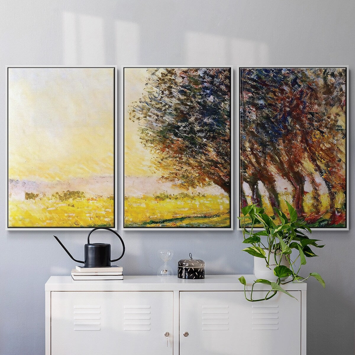 Willows at Sunset, 1889 - Multi Piece Framed Canvas