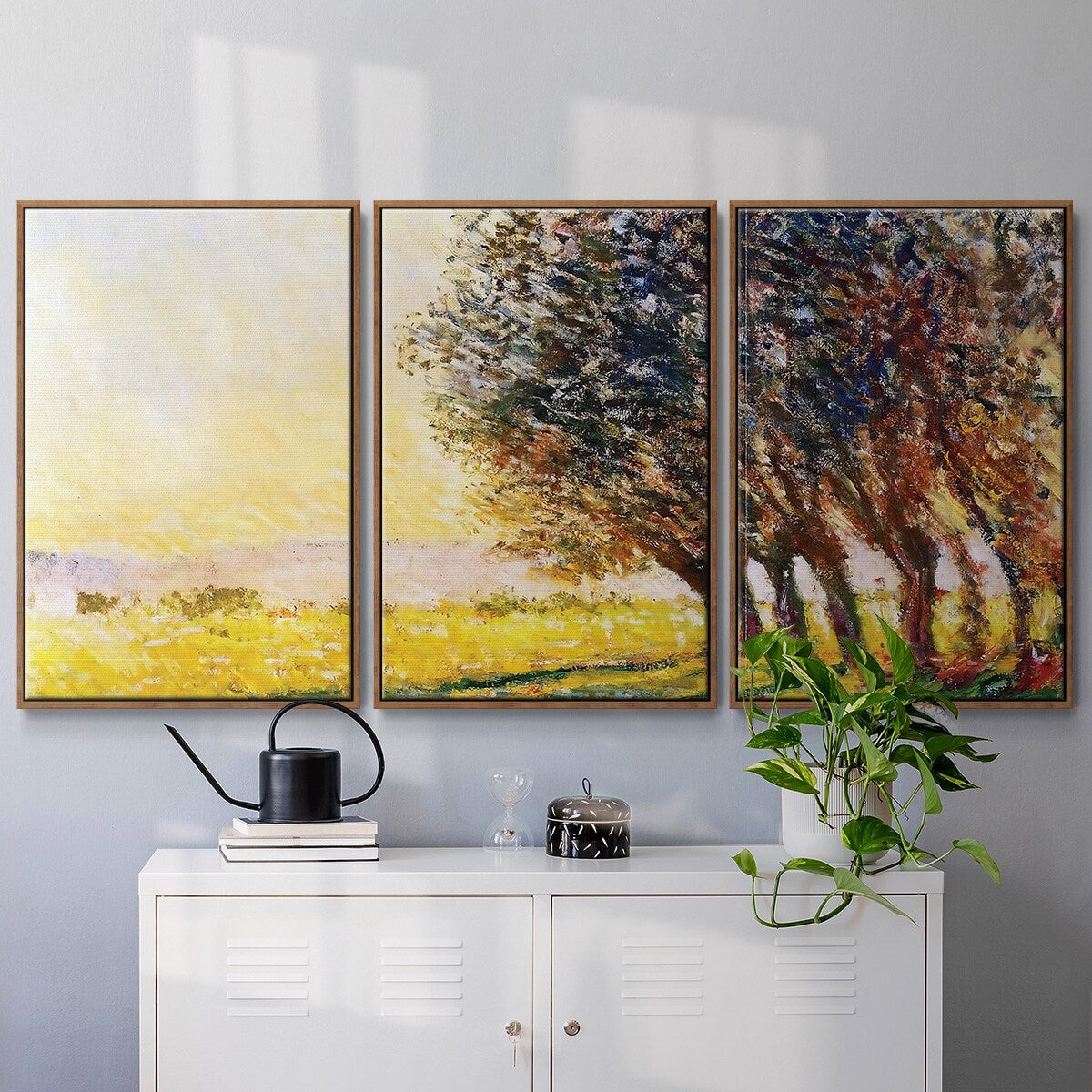 Willows at Sunset, 1889 - Multi Piece Framed Canvas