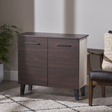 Wilnona Mid-Century 3-Shelf Faux Wood Cabinet by Christopher Knight Home