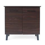Wilnona Mid-Century 3-Shelf Faux Wood Cabinet by Christopher Knight Home