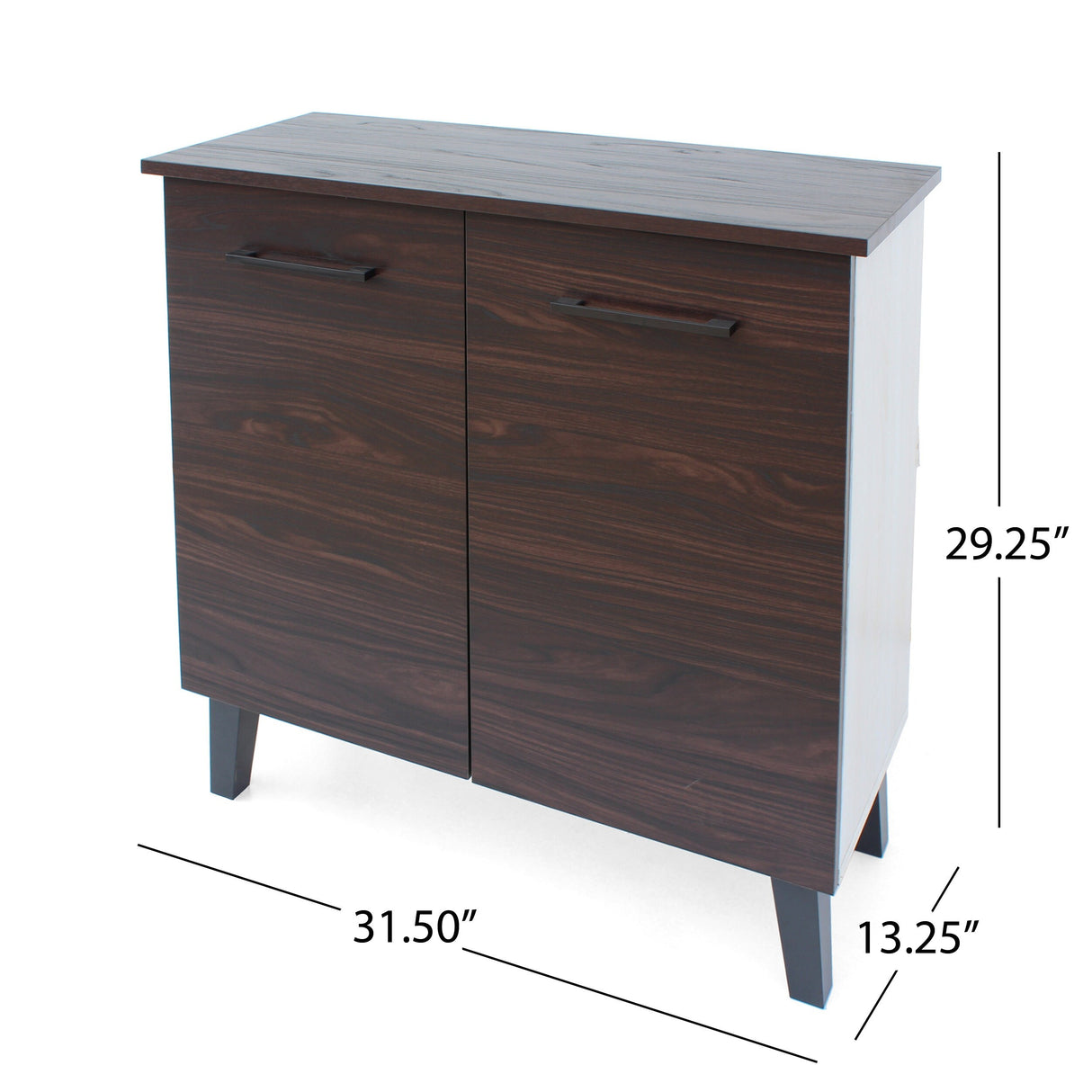 Wilnona Mid-Century 3-Shelf Faux Wood Cabinet by Christopher Knight Home