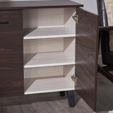 Wilnona Mid-Century 3-Shelf Faux Wood Cabinet by Christopher Knight Home