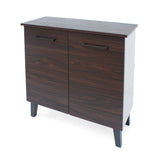 Wilnona Mid-Century 3-Shelf Faux Wood Cabinet by Christopher Knight Home