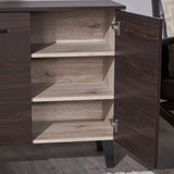 Wilnona Mid-Century 3-Shelf Faux Wood Cabinet by Christopher Knight Home