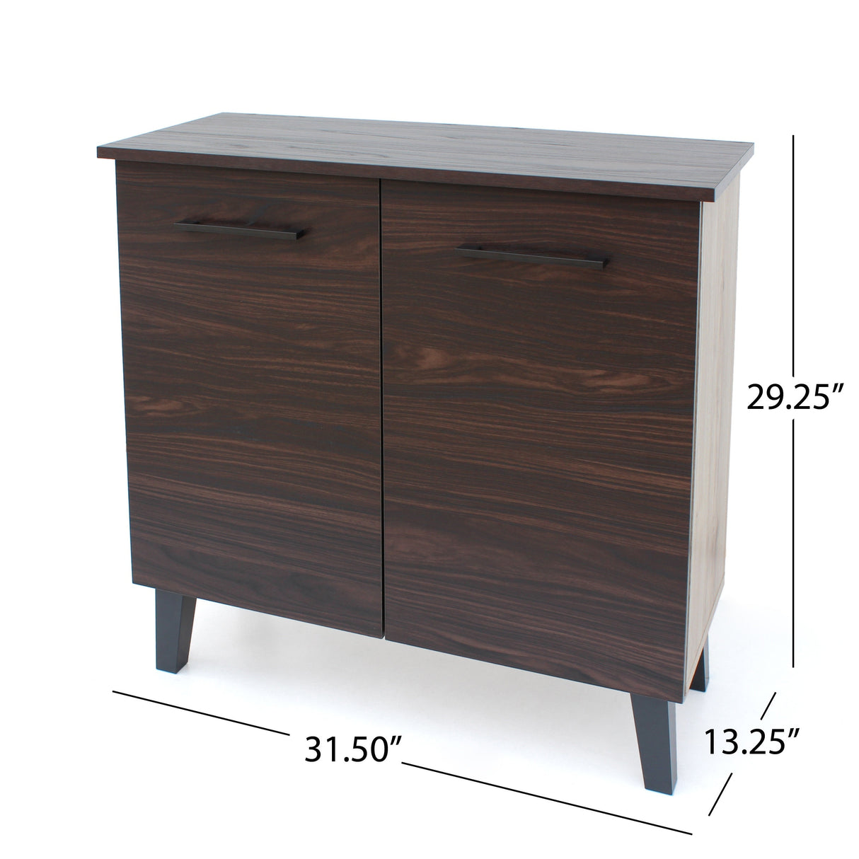 Wilnona Mid-Century 3-Shelf Faux Wood Cabinet by Christopher Knight Home