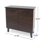 Wilnona Mid-Century 3-Shelf Faux Wood Cabinet by Christopher Knight Home