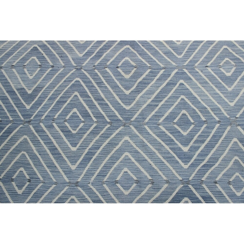 Noori Rug Winchester Kilim Vinson Grey/Blue Rug - 6'6 x 9'2