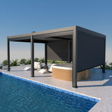 Bon Pergola Wind Resistant Manual Side Shade/ Screen for Aluminum Pergola