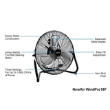 NewAir WindPro18F 18-inch High Velocity Portable Floor Fan