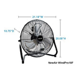 NewAir WindPro18F 18-inch High Velocity Portable Floor Fan