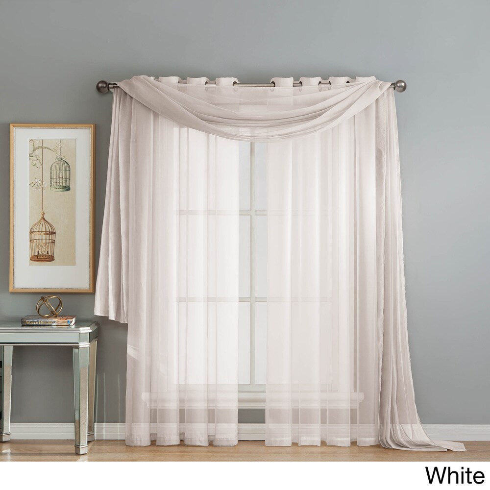 Window Elements Diamond Sheer Voile 216-inch Curtain Scarf