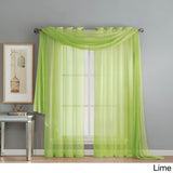 Window Elements Diamond Sheer Voile 216-inch Curtain Scarf