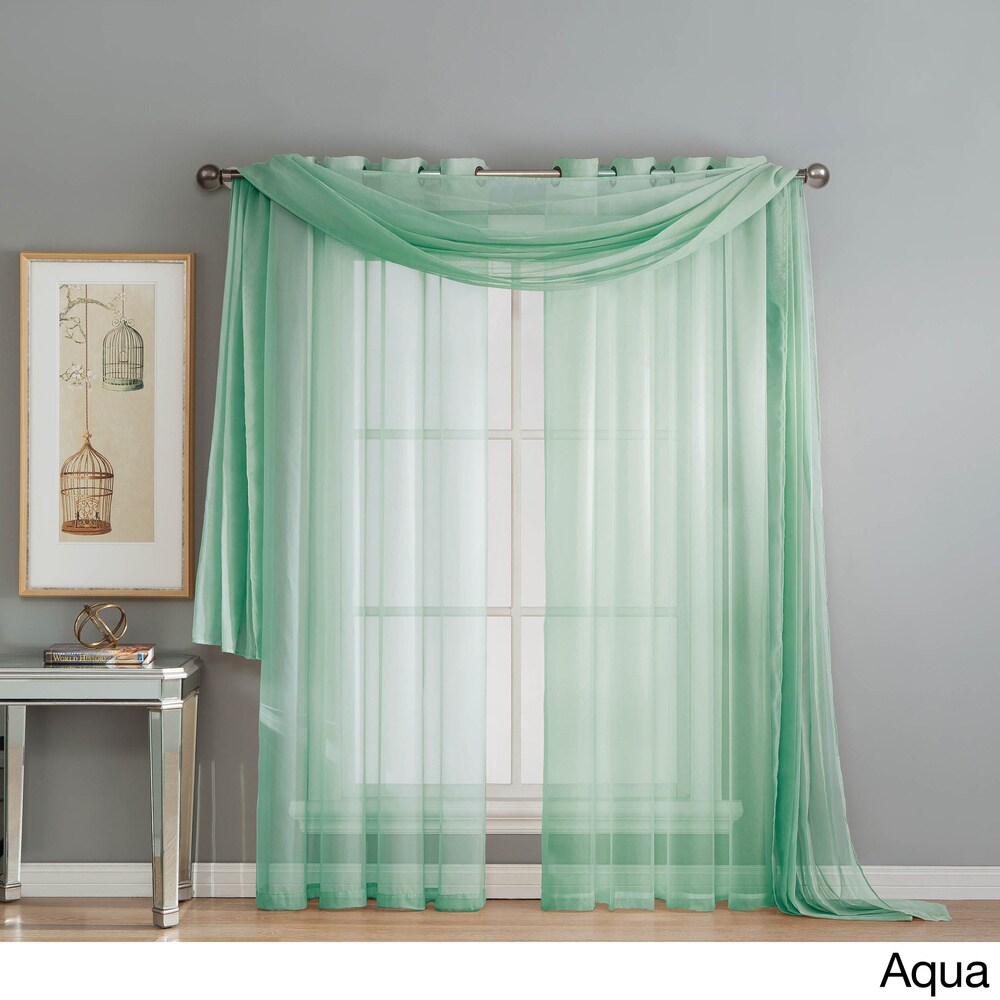 Window Elements Diamond Sheer Voile 216-inch Curtain Scarf