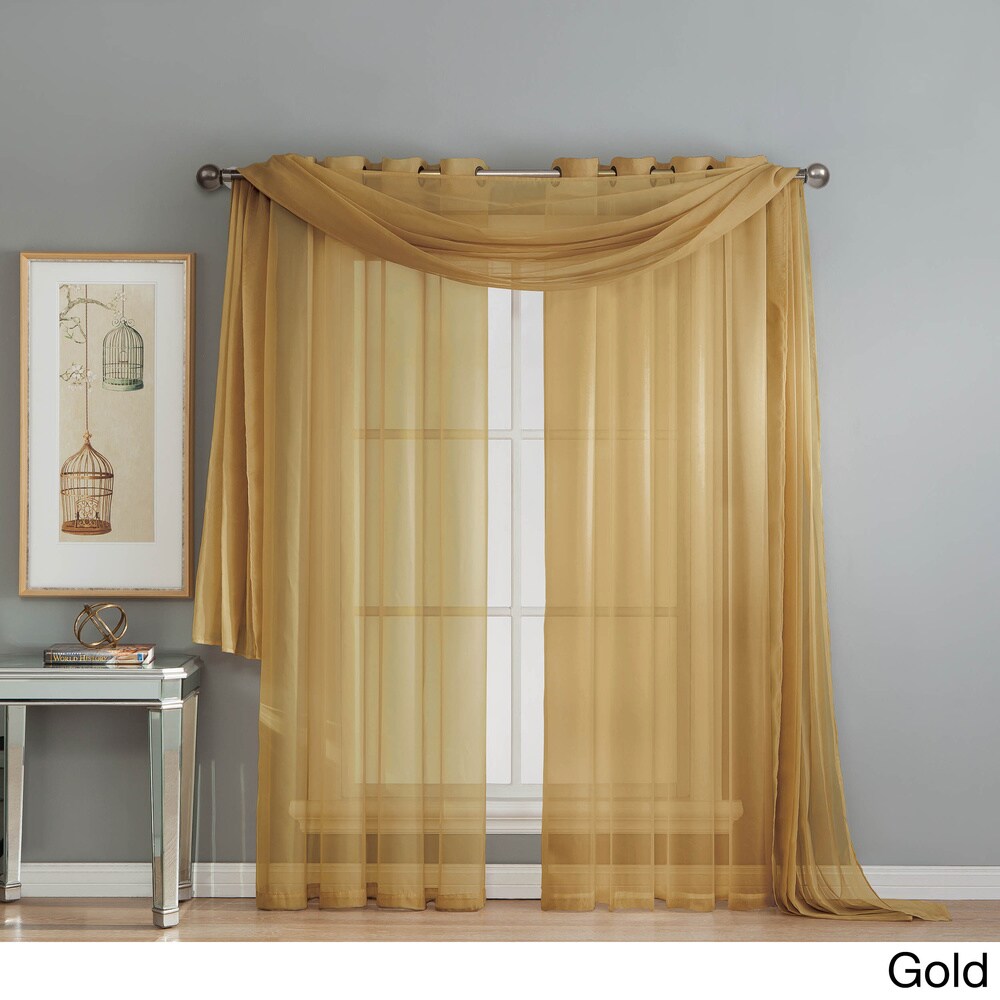 Window Elements Diamond Sheer Voile 216-inch Curtain Scarf