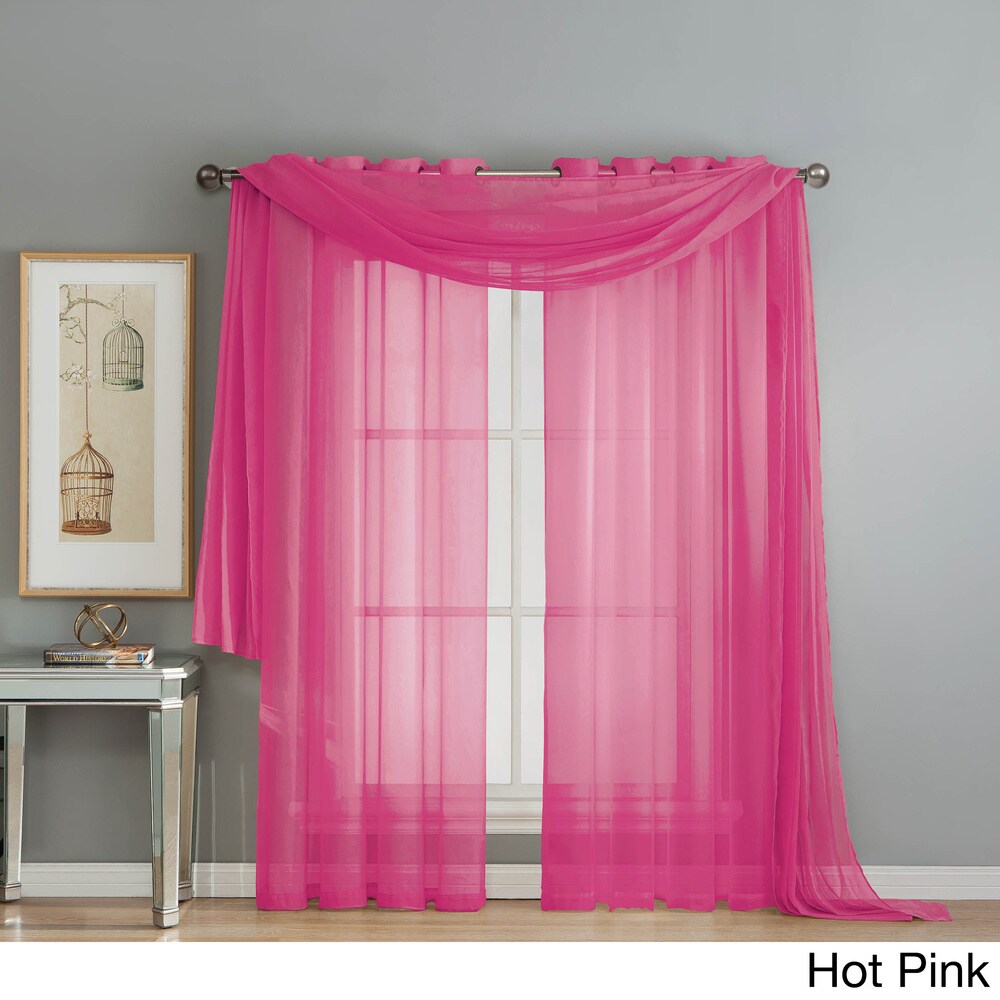 Window Elements Diamond Sheer Voile 216-inch Curtain Scarf