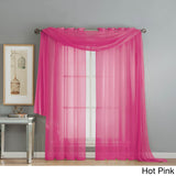 Window Elements Diamond Sheer Voile 216-inch Curtain Scarf