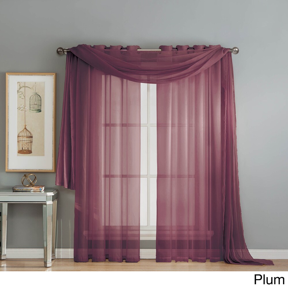 Window Elements Diamond Sheer Voile 216-inch Curtain Scarf