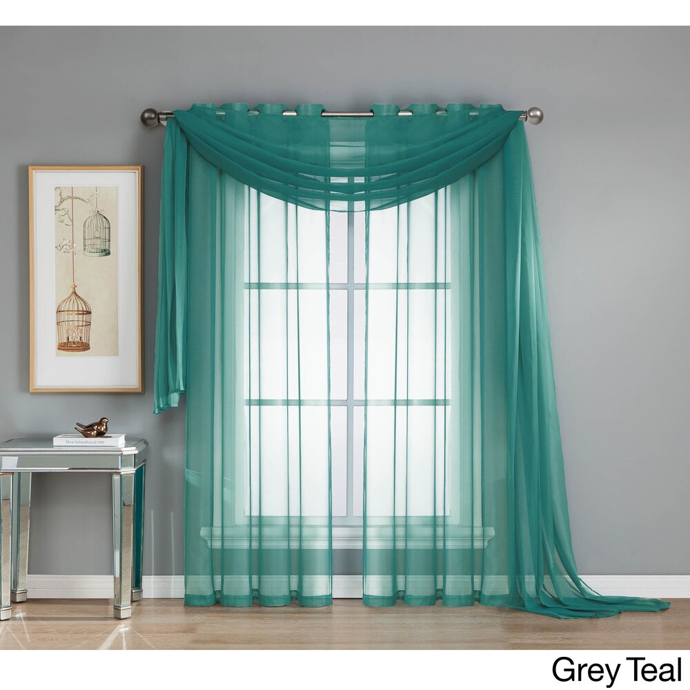 Window Elements Diamond Sheer Voile 216-inch Curtain Scarf