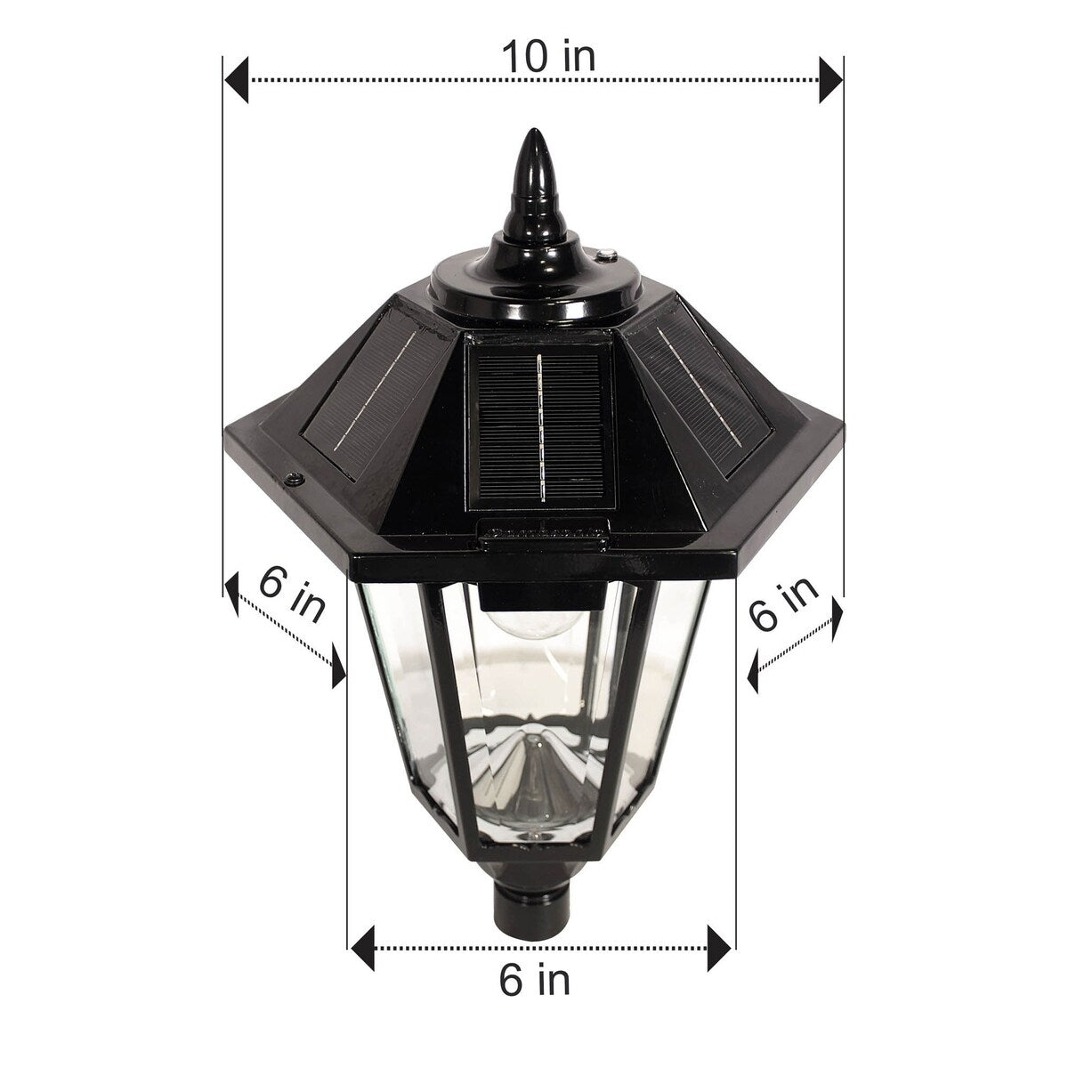 Gama Sonic Windsor Bulb Black Modern Solar Landscape Lamp Post Light