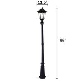Gama Sonic Windsor Bulb Black Modern Solar Landscape Lamp Post Light