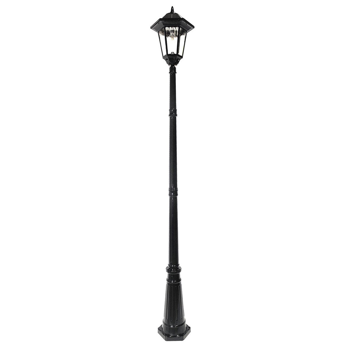 Gama Sonic Windsor Bulb Black Modern Solar Landscape Lamp Post Light