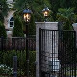 Gama Sonic Windsor Bulb Black Modern Solar Landscape Lamp Post Light
