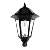 Gama Sonic Windsor Bulb Black Modern Solar Landscape Lamp Post Light