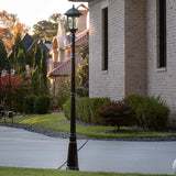 Gama Sonic Windsor Bulb Black Modern Solar Landscape Lamp Post Light