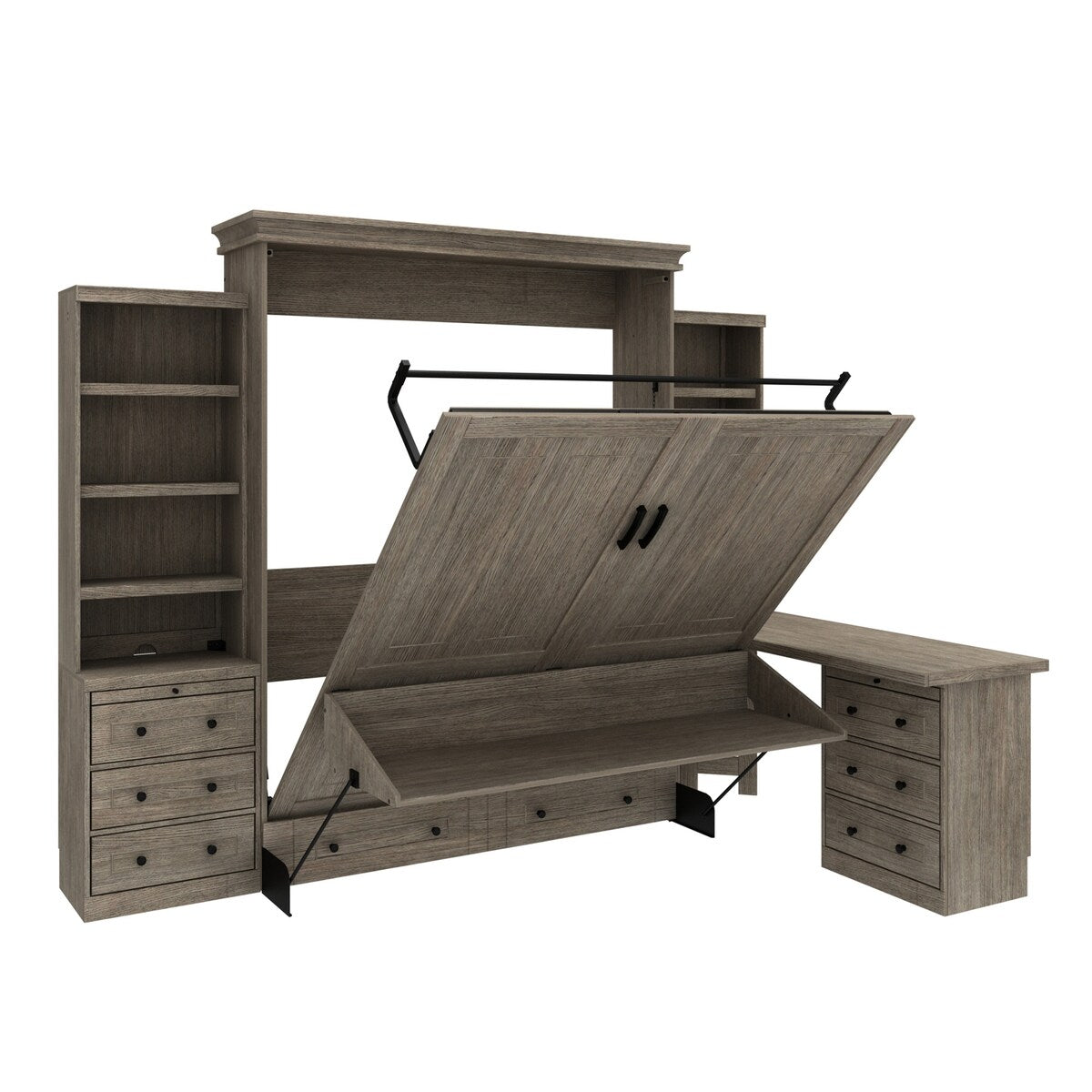 Henderson Queen Office Murphy Desk Bed - 2 Piers, Desktop