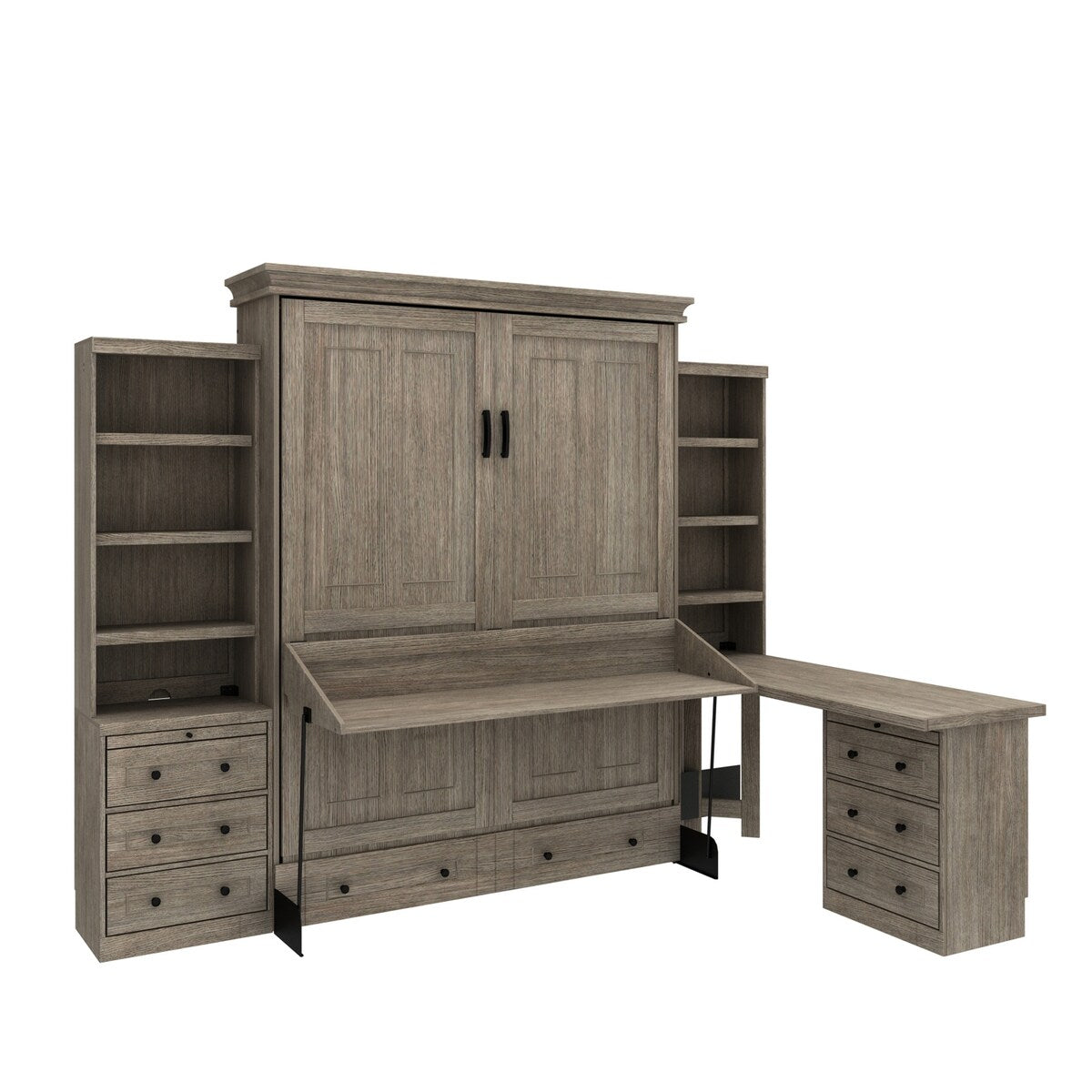 Henderson Queen Office Murphy Desk Bed - 2 Piers, Desktop