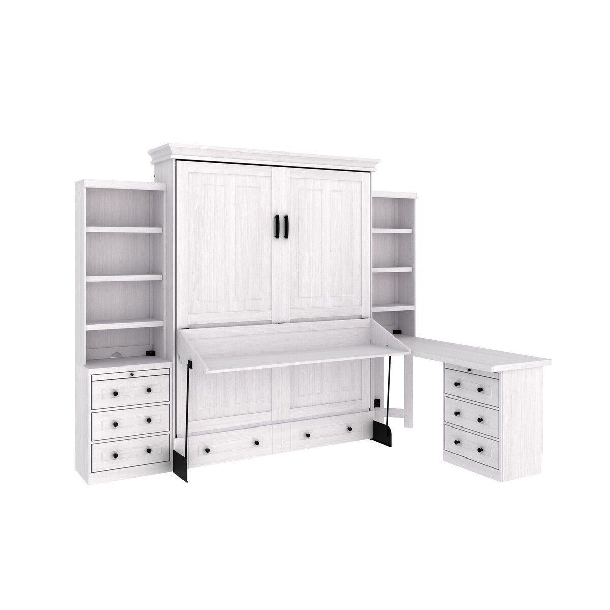 Henderson Queen Office Murphy Desk Bed - 2 Piers, Desktop