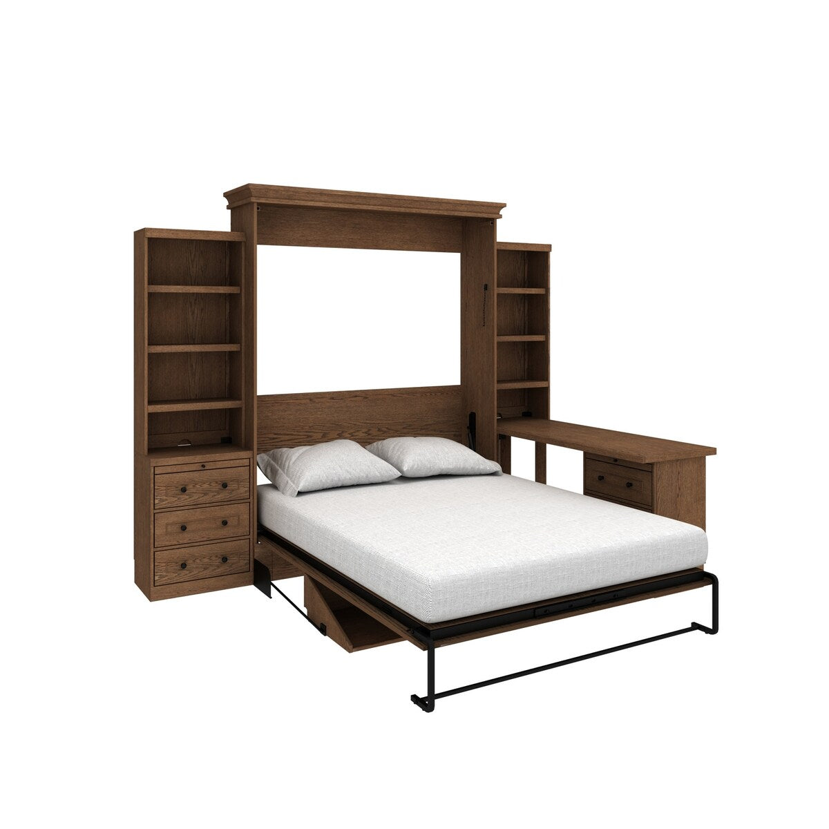 Henderson Queen Office Murphy Desk Bed - 2 Piers, Desktop