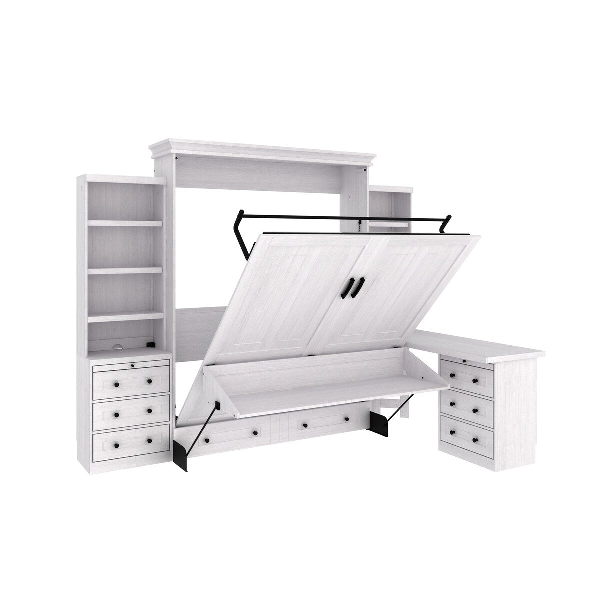 Henderson Queen Office Murphy Desk Bed - 2 Piers, Desktop