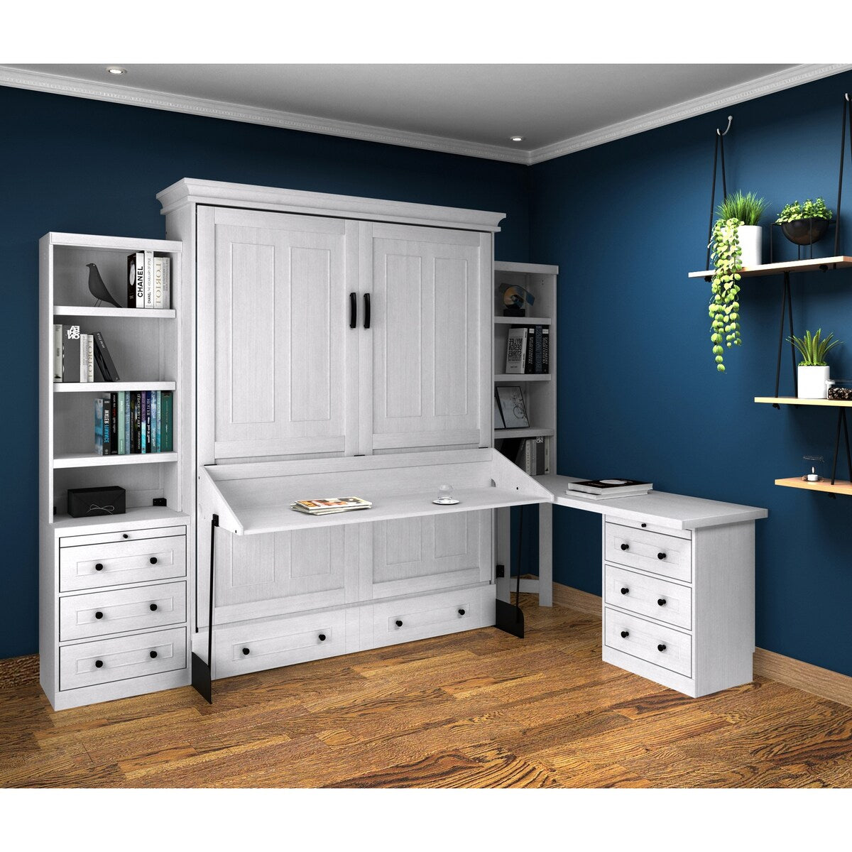 Henderson Queen Office Murphy Desk Bed - 2 Piers, Desktop