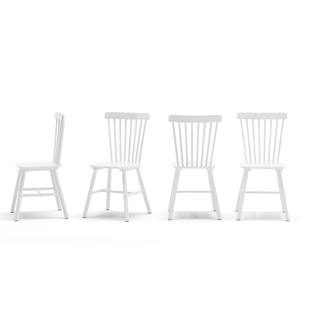 LUE BONA Windsor Solid Wood Dining Chairs For Kitchen And Dining Room Set of 4 - 18.1"D x 18.1"W x 35.1"H