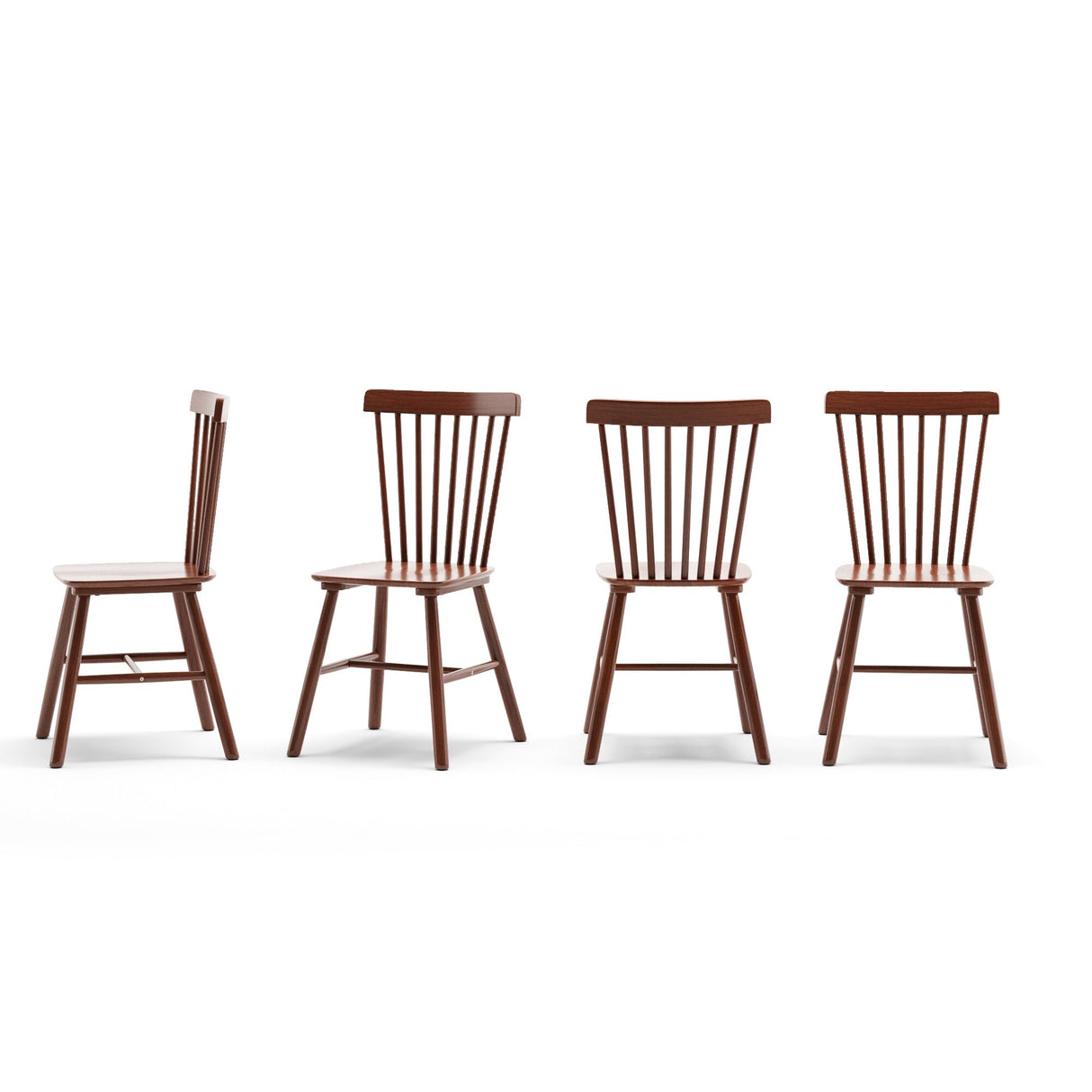 LUE BONA Windsor Solid Wood Dining Chairs For Kitchen And Dining Room Set of 4 - 18.1"D x 18.1"W x 35.1"H